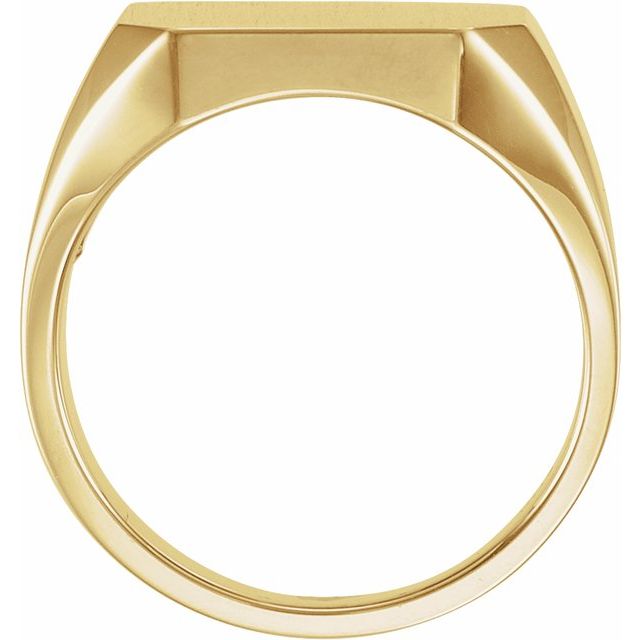 14K Yellow Octagon Signet Ring