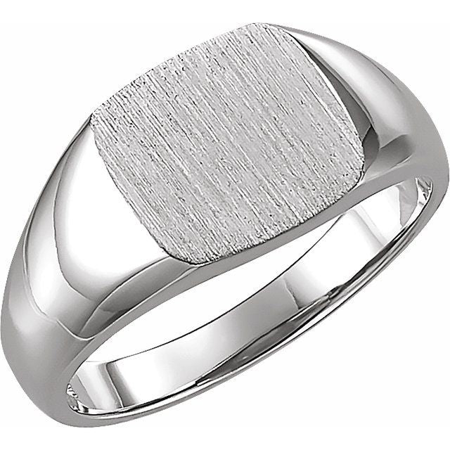 Sterling Silver 9 mm Square Signet Ring