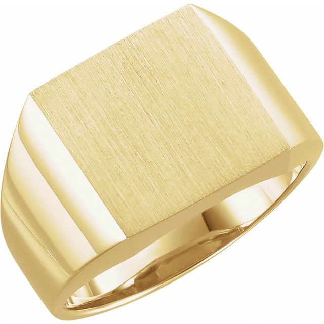 14K Yellow 14 mm Square Signet Ring