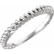14K White 2 mm Twisted Rope Band