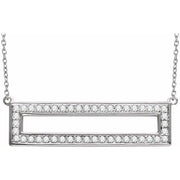 14k White 3/8 Ctw Natural Diamond Rectangle 16-18' Necklace