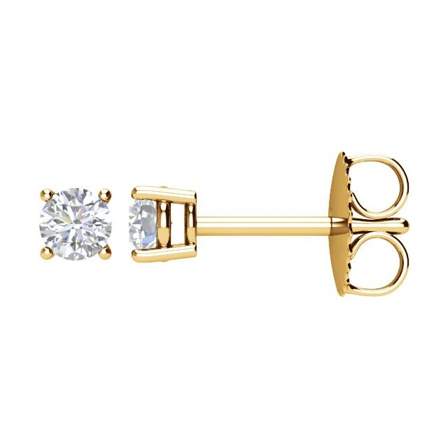 14k Yellow 1/4 Ctw Natural Diamond Stud Earrings