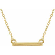 14k Yellow Petite Bar 16-18' Necklace