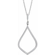 14k White 1/4 Ctw Natural Diamond 18' Necklace