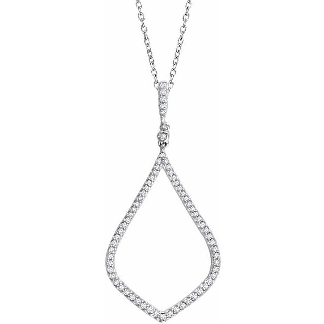 14k White 1/4 Ctw Natural Diamond 18' Necklace