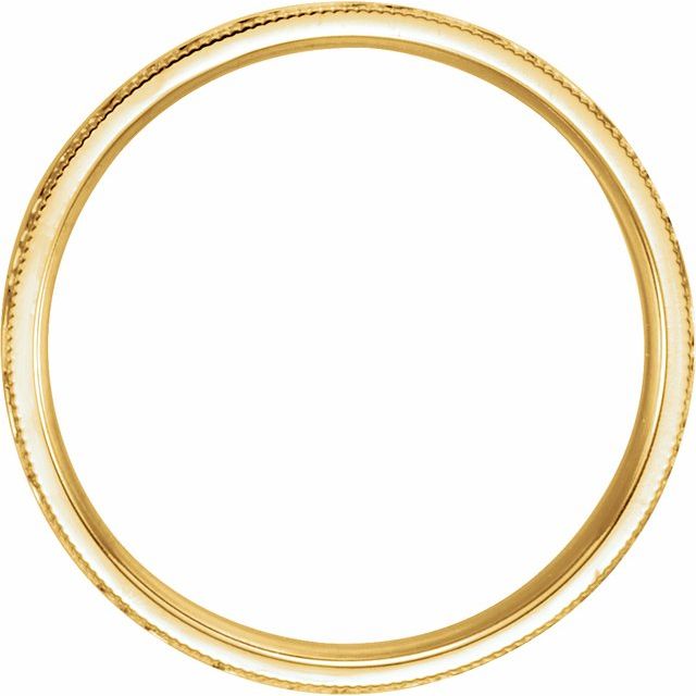 14k Yellow 6 Mm Flat Hammered Milgrain Edge Comfort-fit Band Size 11