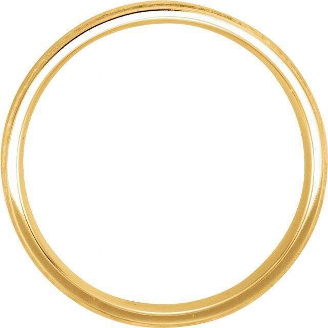 14k Yellow 7 Mm Flat Edge Comfort-fit Band With Milgrain & Satin Finish Size 10.5