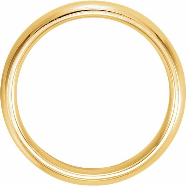 14k Yellow 6 Mm Half Round Band With Milgrain Center Size 10