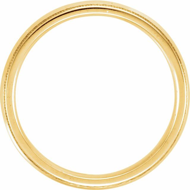 14k Yellow 4 Mm Knife Edge Comfort-fit Band With Milgrain Size 8
