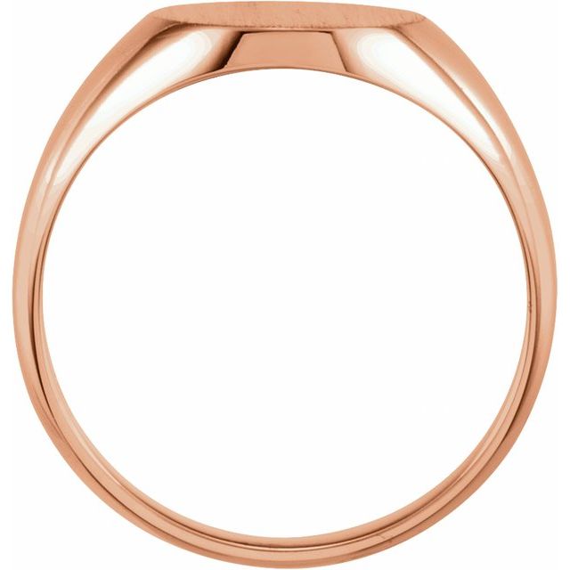 14K Rose Oval Signet Ring
