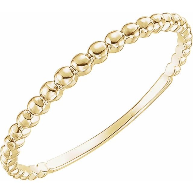 14k Yellow Stackable Bead Ring