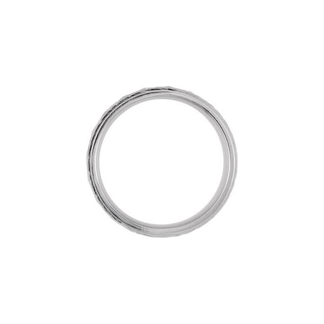 14k White 6 Mm Faceted Band Size 9.5