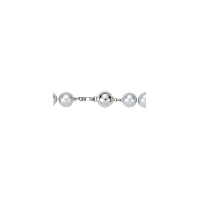 Sterling Silver Cultured Gray Freshwater Pearl 18' Strand