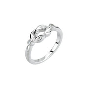 14K White .06 CTW Natural Diamond Knot Ring