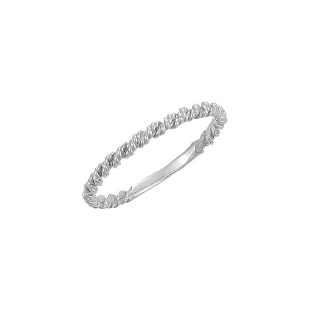 Sterling Silver 2 Mm Twisted Rope Band