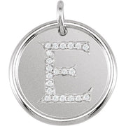 14K White .08 CTW Natural Diamond Posh Mommy® Initial E Pendant