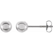 14k White 4 Mm Ball Stud Earrings