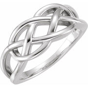 14k White 9 Mm Criss-cross Ring