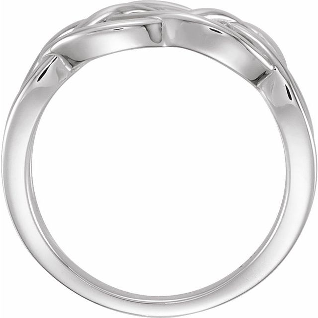 14k White 9 Mm Criss-cross Ring