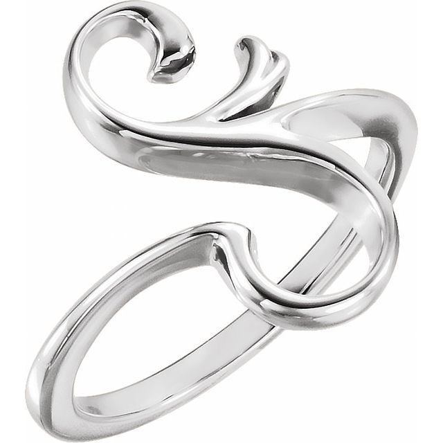 14k White Freeform Ring