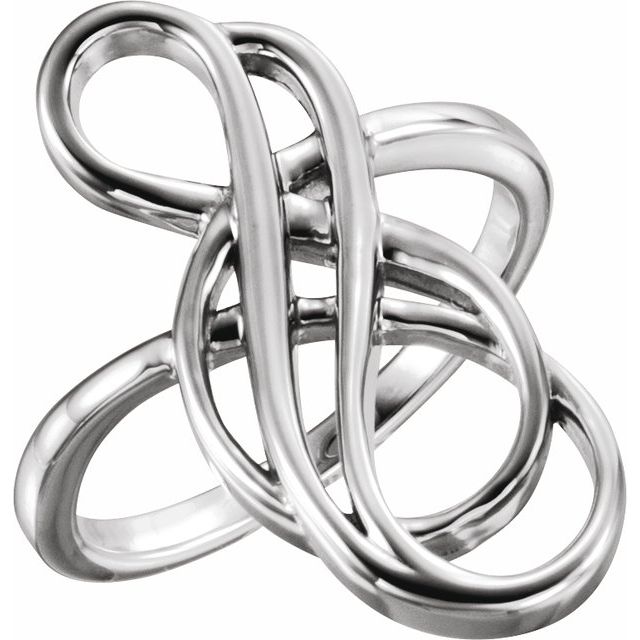 14k White Freeform Ring