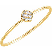 14k Yellow 1/8 Ctw Natural Diamond Petite Cluster Ring