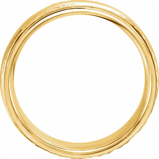 14k Yellow 6 Mm Design-engraved Band Size 5.5