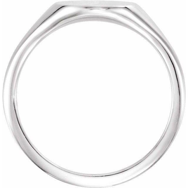 14k White 11x9 Mm Oval Signet Ring