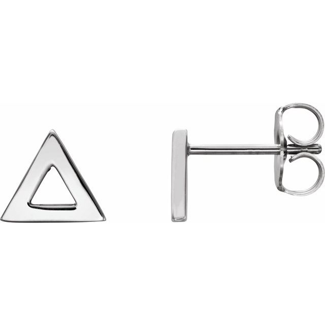14k White Triangle Earrings