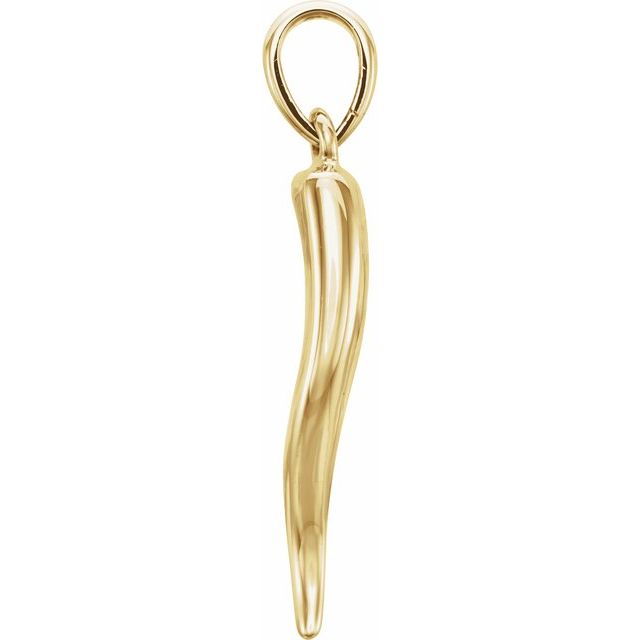 14k Yellow Italian Horn Pendant
