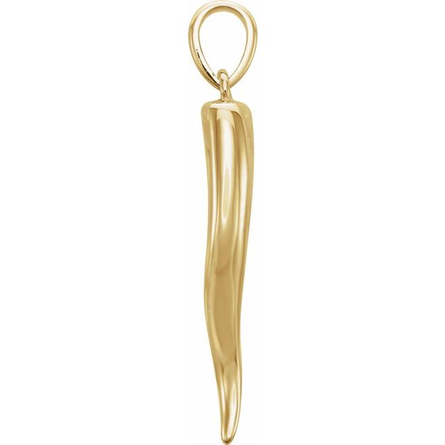 14k Yellow Italian Horn Pendant