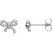 14k White 1/5 Ctw Natural Diamond Earrings