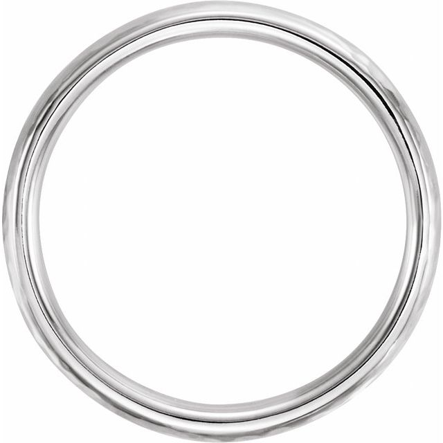 14k White 4 Mm Half Round Hammered Band Size 7