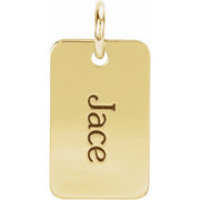 18k Yellow Vermeil 16x10 Mm Posh Mommy® Engravable Mini Dog Tag Pendant