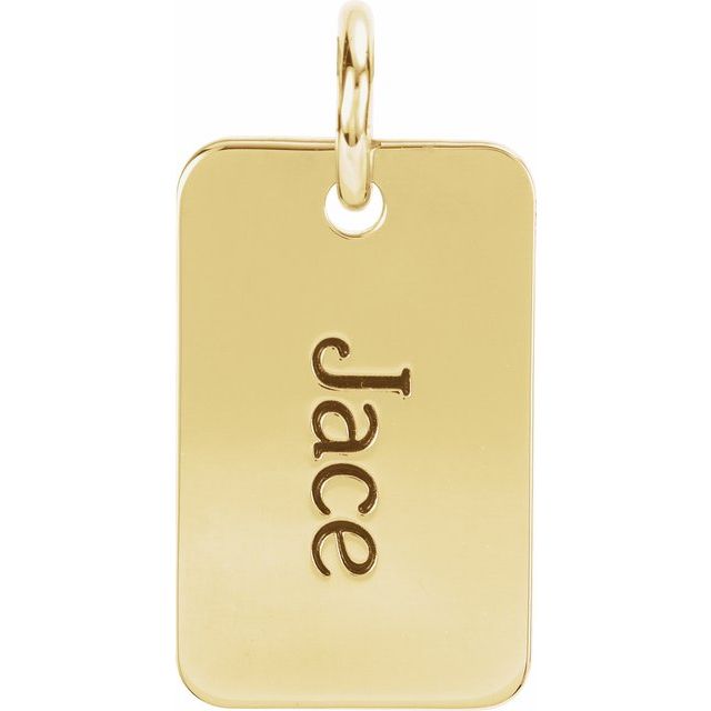 18k Yellow Vermeil 16x10 Mm Posh Mommy® Engravable Mini Dog Tag Pendant