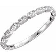 14k White .08 Ctw Natural Diamond Ring