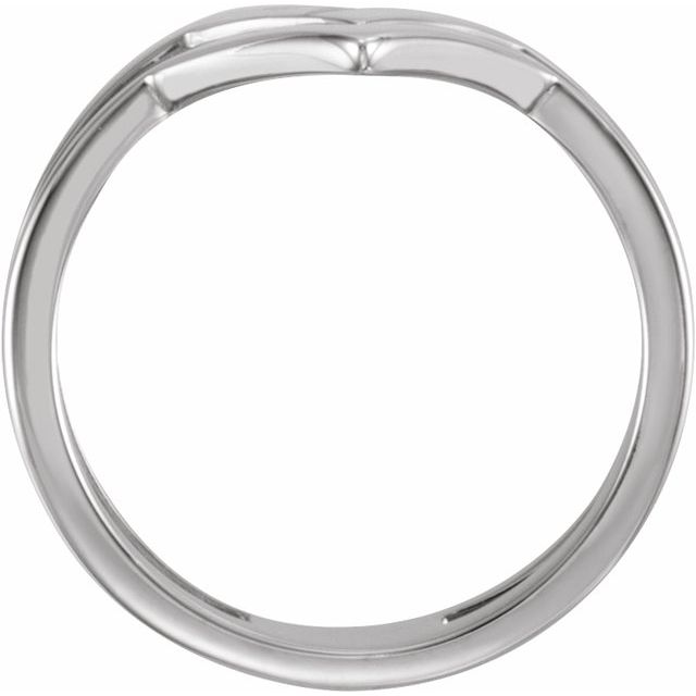 14k White Double V Ring