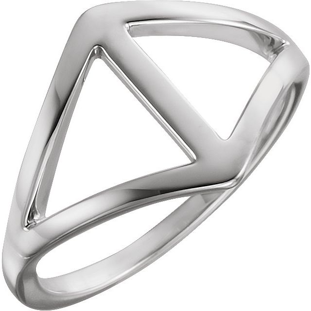 14k White Freeform Ring