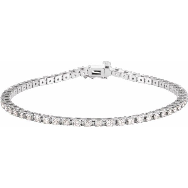 14K White 2 1/4 CTW Lab-Grown Diamond Line 7 1/4' Bracelet