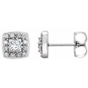14k White 1/2 Ctw Natural Diamond Earrings