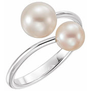 14k White Cultured White Freshwater Pearl Ring