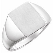 Sterling Silver 15x12 Mm Rectangle Signet Ring