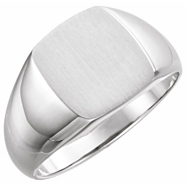 Sterling Silver 13x12 Mm Rectangle Signet Ring