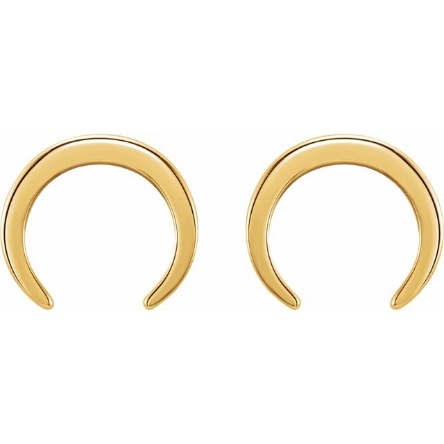 14k Yellow Crescent Earrings