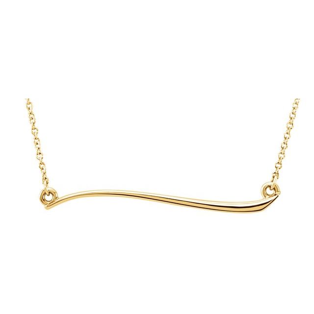 14k Yellow Freeform Bar 17 1/2' Necklace