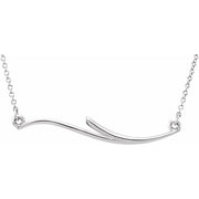 14k White Curvilinear Bar 17 1/2' Necklace