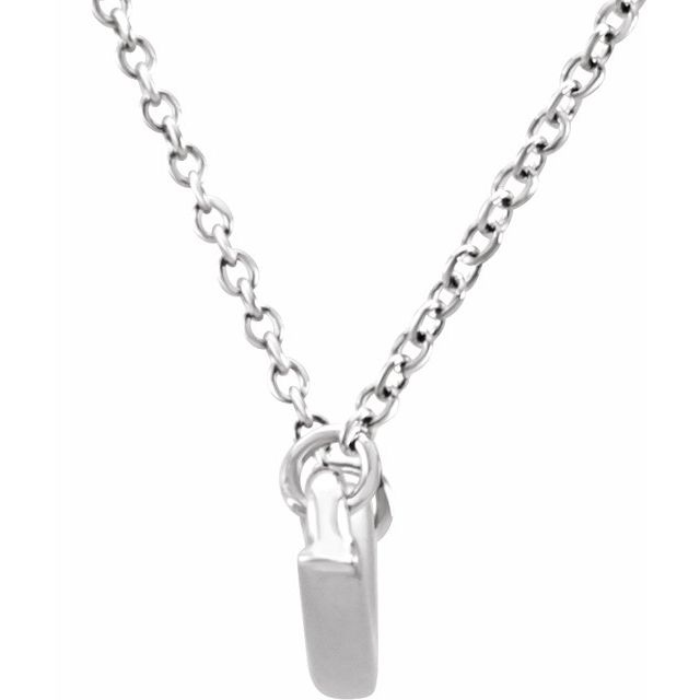 14k White Curvilinear Bar 17 1/2' Necklace