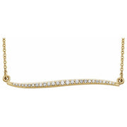 14k Yellow 1/6 Ctw Natural Diamond Bar 17.5' Necklace