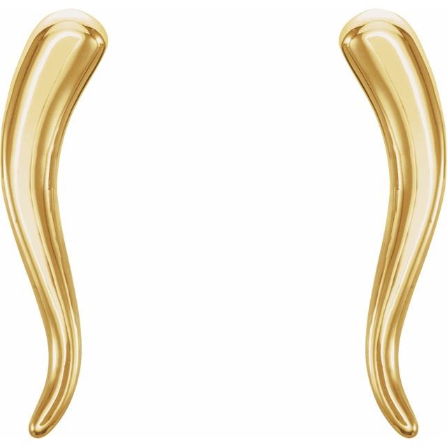 14k Yellow Horn Earrings
