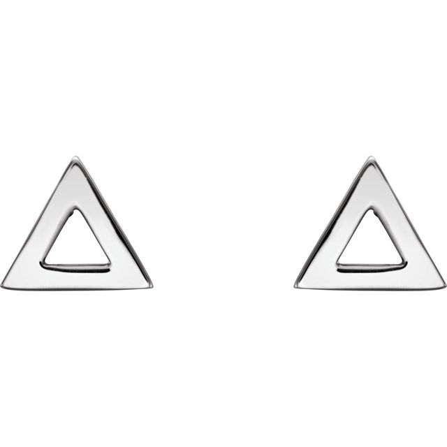 14k White Triangle Earrings